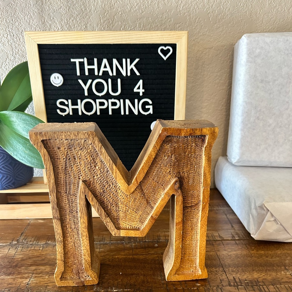 Wooden letter M